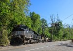 SU 99 working hard on the grade at Hamburg Turnpike(Smith Mills) crossing